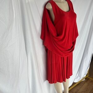 Chic Asymmetrical Red Dress